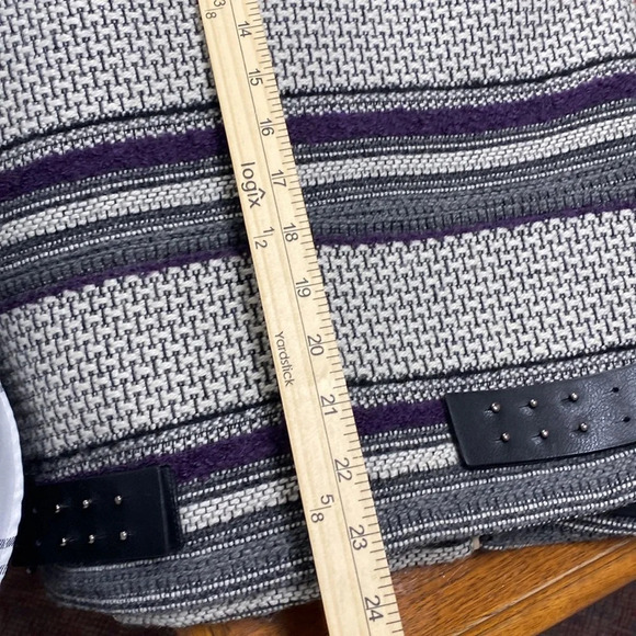 Eleven‎ Paris Women's Moto Wool Jacket Teofil Small Black Gray Purple - Picture 7 of 9